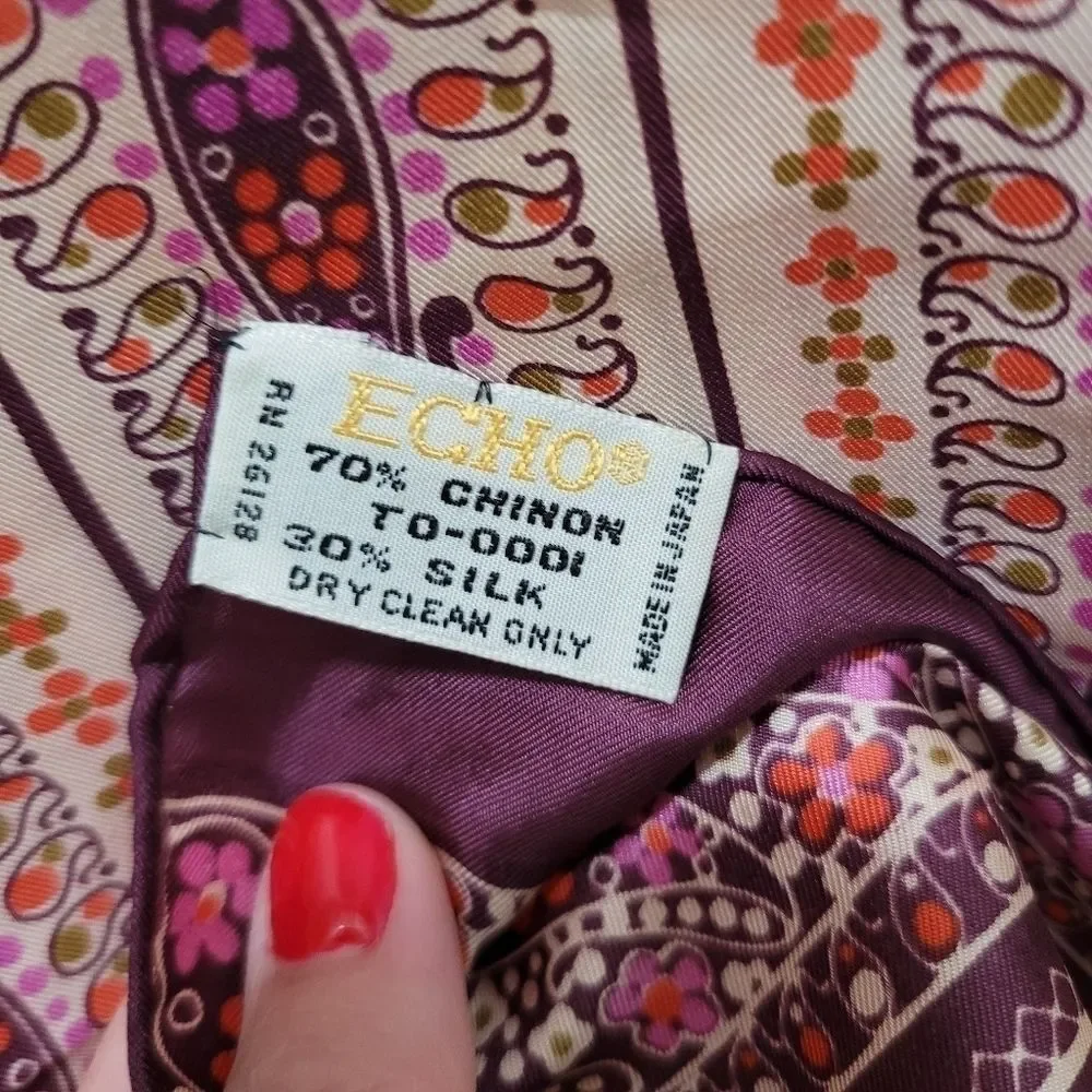 Vintage Echo Silk Rectangle Scarf Japan